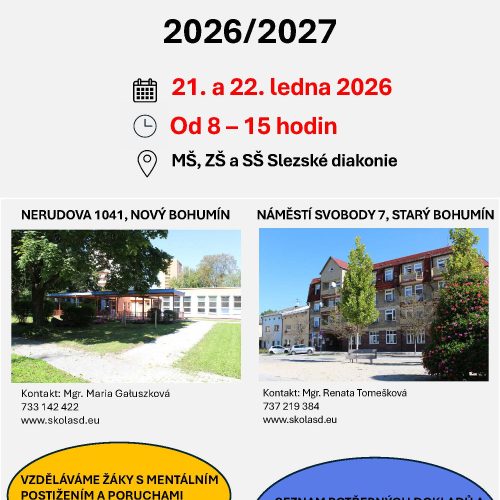 Zápisy do ZŠ speciální v Bohumíně