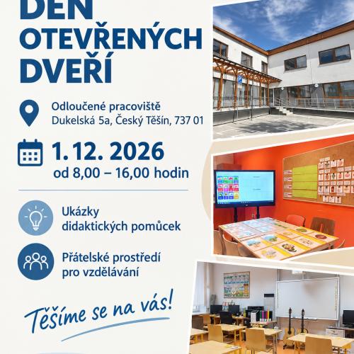 ZVEME VÁS NA DEN OTEVŘENÝCH DVEŘÍ!
